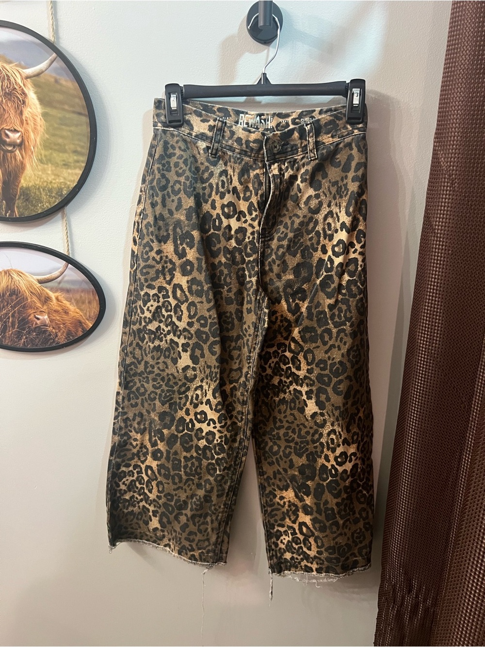 Rewash Leopard-Print Jeans - Brown & Black